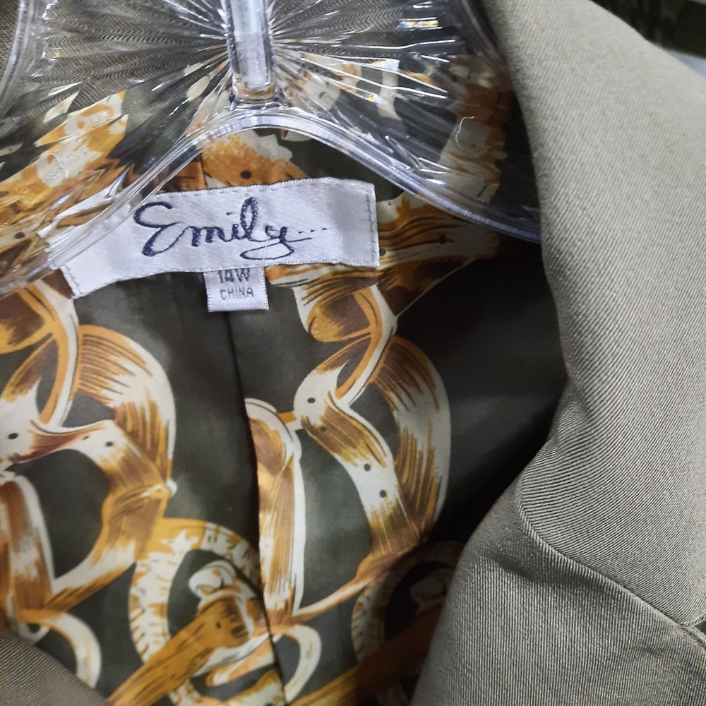 Emily Pant Suit Womens Size 14W Olive Green - Picture 2 of 8